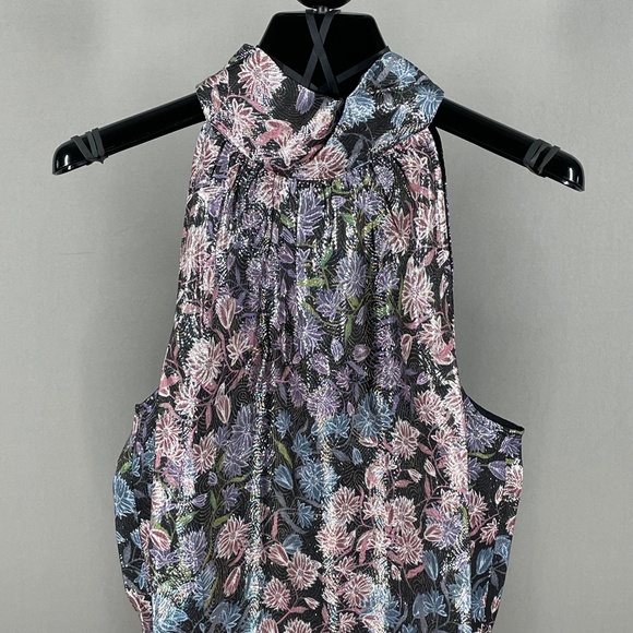 NEW J Crew Collection Shirt Womens Small pink purple black silk floral blouse - Picture 2 of 10